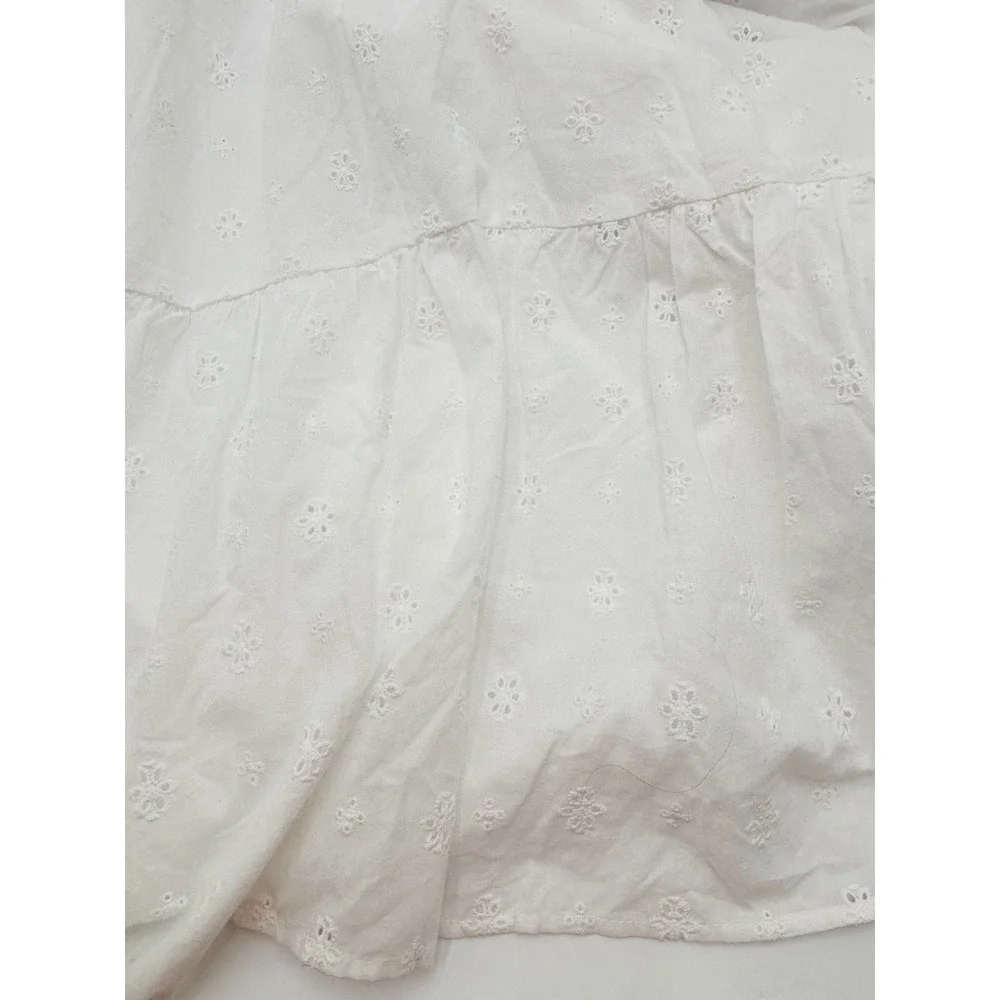 Ophelia Roe White Eyelet‎ Prairie Midi Dress Cottagecore Coquette XL - Picture 11 of 13